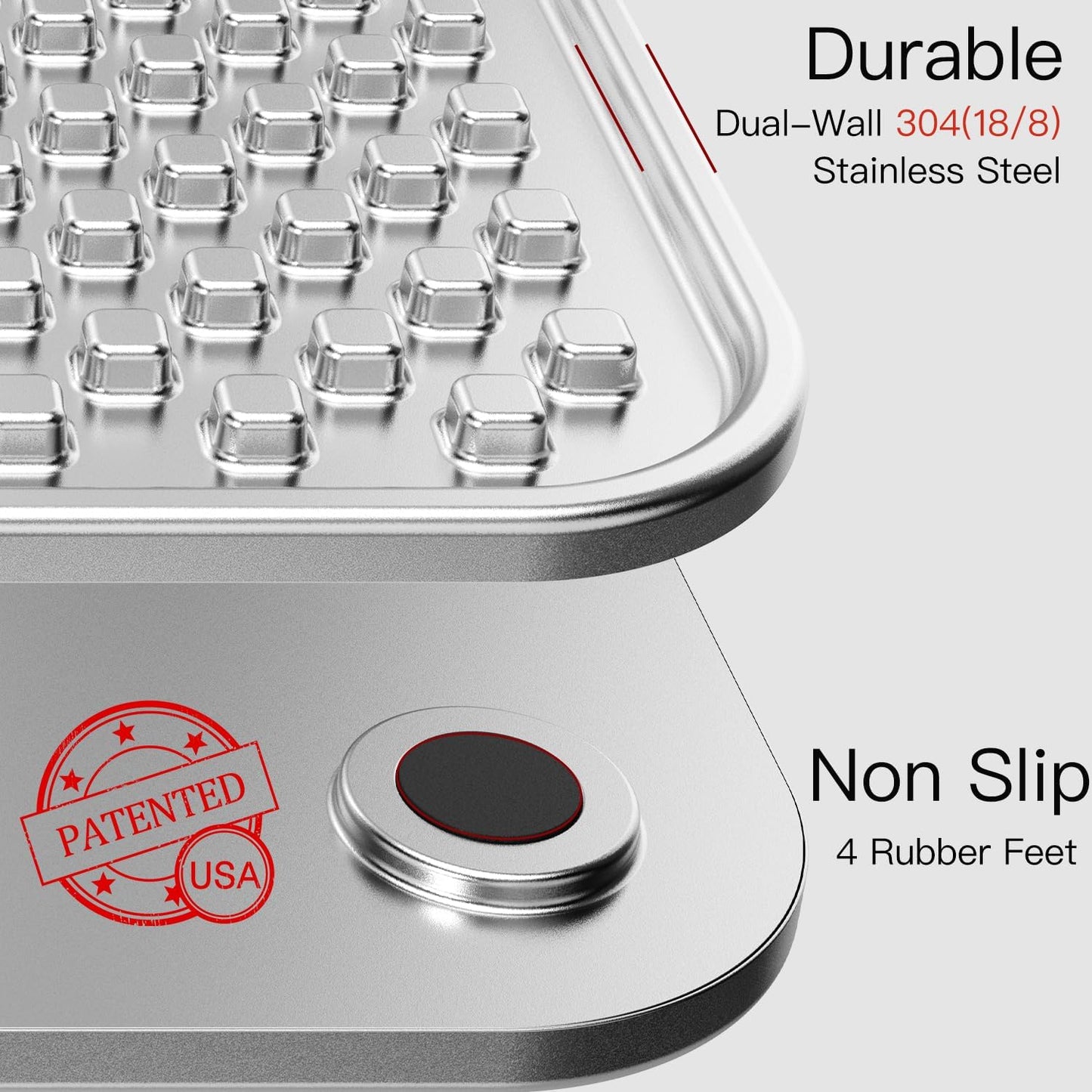 Double Layer Stainless Steel Lick Mat for Dogs & Cats, Chew-Proof & Non-Slip, Anxiety Relief, Whisker Friendly, Dishwasher-Safe Slow Feeder Pad[2Pack]