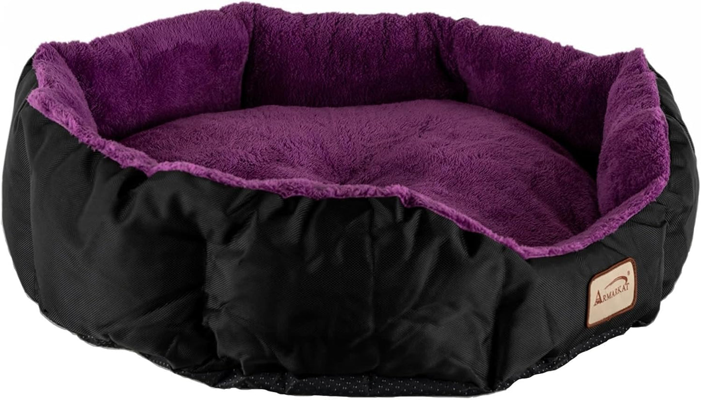 Armarkat Large, Soft Cat Bed - C101NH/ZH, Mulberry/Black (C101HNH/ZH)