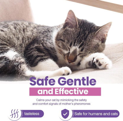 Cat Calming Diffuser Refill 6 Packs, Pheromones Calming Diffuser Refills for Stress and Anxiety Relief, Kitten Relaxants Behavior Control Anti Aggression for Cats
