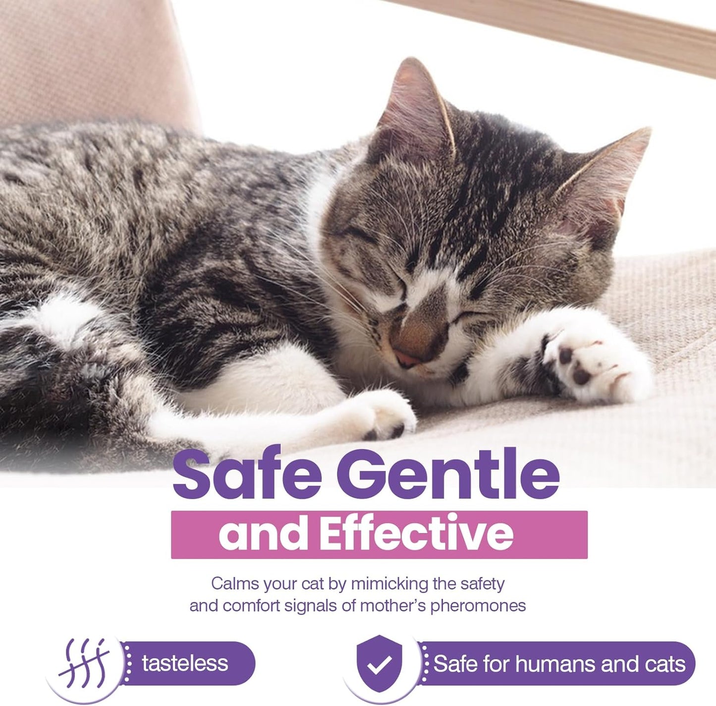 Cat Calming Diffuser Refill 6 Packs, Pheromones Calming Diffuser Refills for Stress and Anxiety Relief, Kitten Relaxants Behavior Control Anti Aggression for Cats