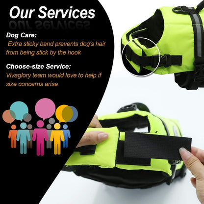 VIVAGLORY Rip Stop Dog Life Vest, Swimming Vest with Handle, Buoyancy for Doggy Puppy, Dog Life Jacket for Swimming & Boating, M, Bright Yellow