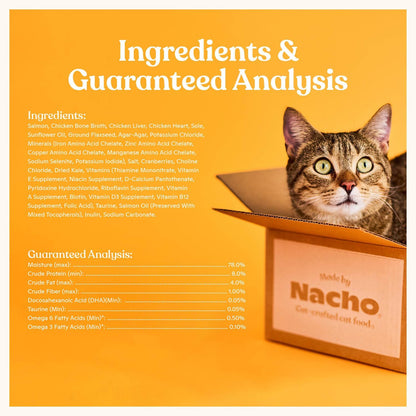Made by Nacho Premium Wet Cat Food Grain-Free Pate Cans (Salmon & Sole - 6 Pack, 5.5 Ounce)