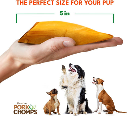 Pork Chomps Roasted Pork Skin Dog Chews, Ear Shapes, 10 Count