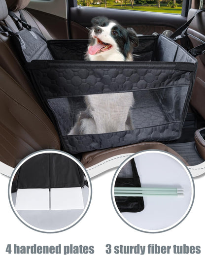 Dog Car Seat for Large Dogs,Waterproof Fabric with Breathable Mesh&Adjustable Dog Seat Belt for Car,Dog Bed for Back Seat Up to 40 LB-Medium