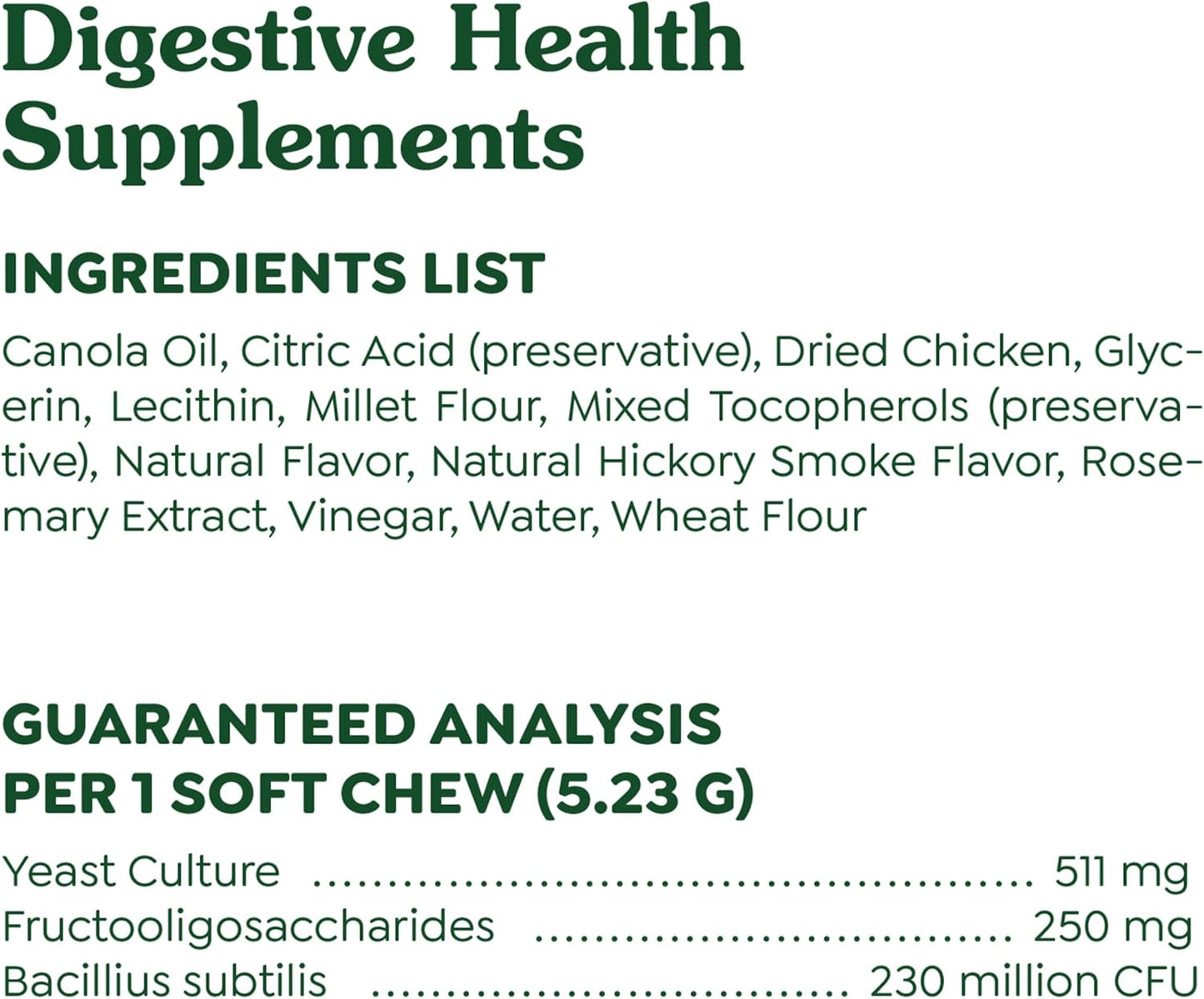 Greenies Supplements Digestive Health Probiotics for Dogs Chicken Flavor, 15.6 oz. Tub of 80 ct.