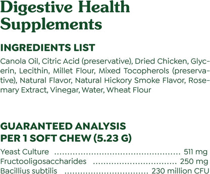 Greenies Supplements Digestive Health Probiotics for Dogs Chicken Flavor, 15.6 oz. Tub of 80 ct.
