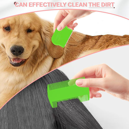 20 Pcs Pet Flea Combs 5 Double Sided and 5 Metal Dog Comb, Massage Dog Flea Combs, Plastic Flea Comb for Humans Pets (Colorful)
