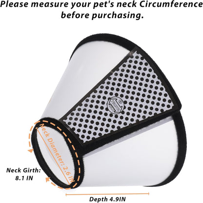 2 Pack Cat Cones to Stop Licking, Soft Comfortable Adjustable Dog Cone After Surgery Pet E Collar Pet Recovery Cones Alternative to Plastic Elizabeth HeadCollar for Cats Kitten Puppy(Size M)