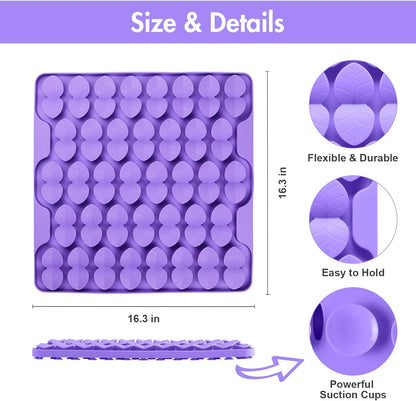 Silicone Snuffle Mat for Dogs, Dog Extra Large Lick Mat Slow Feeder with Suction Cups, Interactive Dog Puzzle Feeder Sniff Mat Foraging Mat for Smell Training Slow Eating, XXL Purple