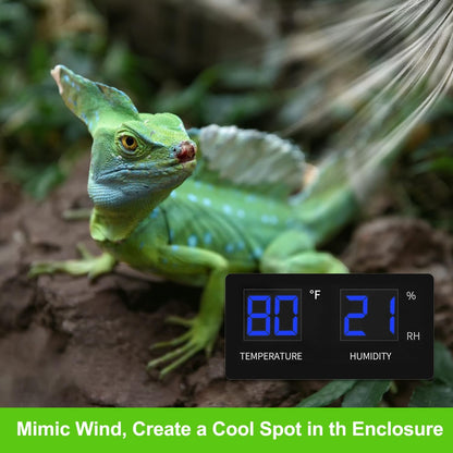 Reptile Fan,Humidity Fan,Dehumidifier for Rainforest Terrarium Vivarium, Improving Air Circulation for Amphibians, Reptiles, and Snakes