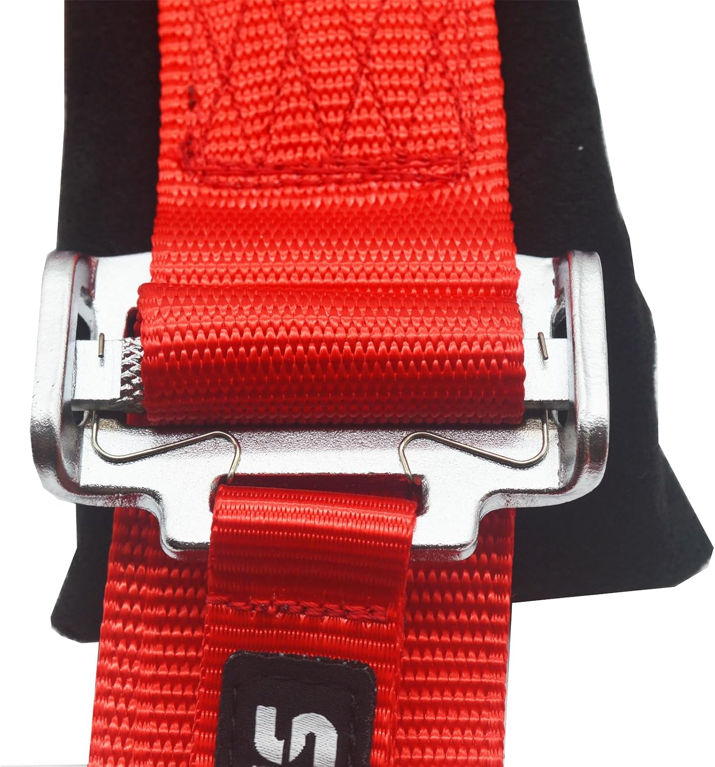 4 Point Racing Harness Buckle Release with Ultra Soft Heavy-Duty Shoulder Pads, 2" Nylon Webbing (2 Pack), Red