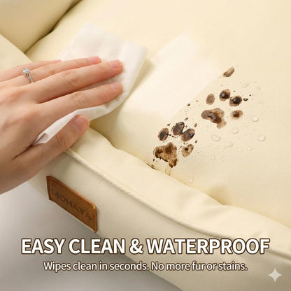 L Dog Sofa Bed for Large Dogs – Orthopedic Couch with Supportive Bolster Sides, Easy-Clean Wipeable Surface, Removable Cover, Non-Slip Bottom, 31.5x22x10.6 Inch