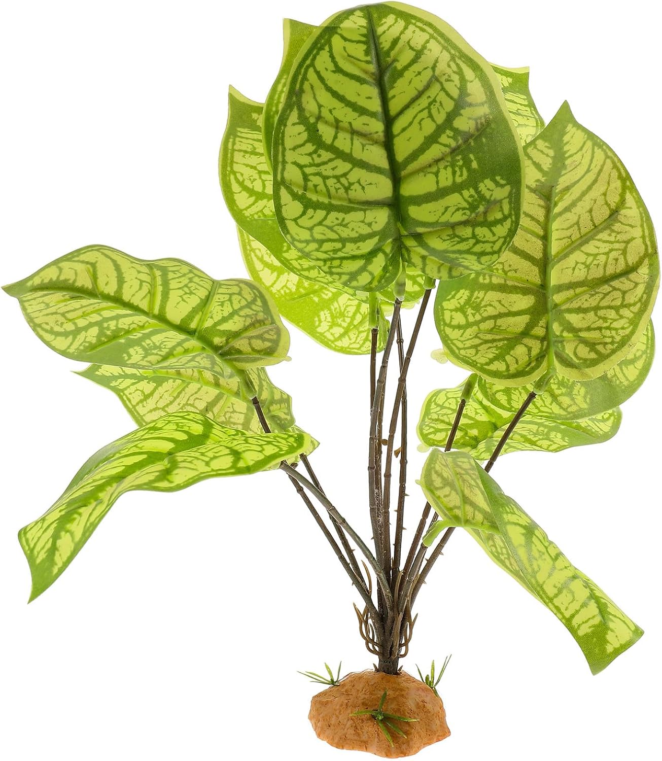 Reptile Plant Ornament with Large Base Artificial Terrarium Plant Decoration for Amphibian and Reptile Habitat for Enclosure Landscaping