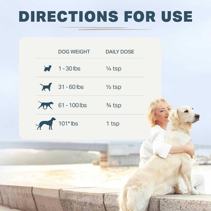 Four Leaf Rover Dog Dental Powder – Natural Probiotic Support for Bad Breath, Tartar & Plaque – with Red & Brown Kelp, Weissella Cibaria, Aloe & Chamomile – 30-Day Supply