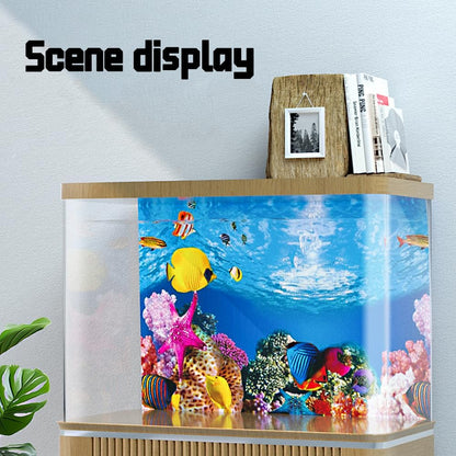 Double Sided Fish Tank Background 12 x 20 Inches for Fish Tanks Aquarium Backgrounds Decorative Poster Paper Sticker Waterproof Fish Tank Wallpaper