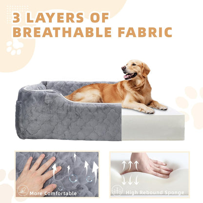 Large Dog Car Seat for 2 Medium Dogs Under 100 lbs, Washable Dog Bed, Detachable Pet Booster with Storage Pockets and Leashes for Back Seat, Fully Detachable and Washable with Thick Cushion