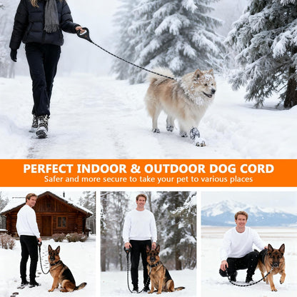 PLAYJOY Heated Handle Dog Leash 6FT Heavy Duty Rope Leash for Medium Large Dogs, Strong Reflective Training Leashes for Pull Control, 3-Mode Warm Grip for Black Winter Dog Walking Traffic Lead