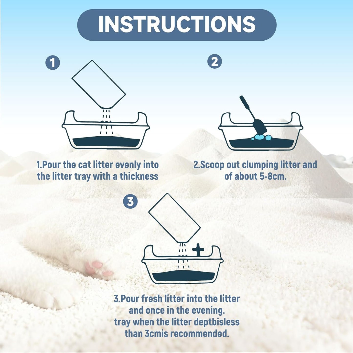 G&S Tapioca Cat Litter, Cassava Cat Litter, Automatic Litter Box Friendly,Non Sticking, Rapid Clumping, Water Absorbent, Dust-Free,(4.5lb×2bags)