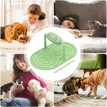 Dog Puzzle Feeder, Silicone Slow Food Mat, Interactive Dog & Cat Food Puzzle Toy, Adjustable Height, Large Capacity, Relieves Anxiety and Boredom, Enhances IQ Training for Large Dogs Pets