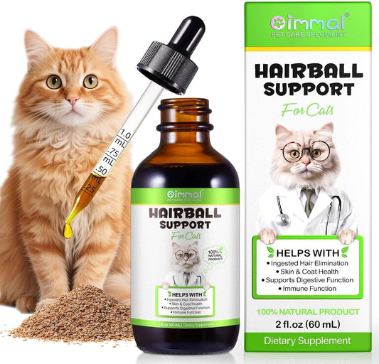 Cat Hairball Remedy Drops, Hairball Treatment for Cats, Supports Skin & Coat, Digestion, Cat Furball Treatment, Helps Eliminate and Prevent Hairballs for Indoor Cats and Kittens, 2 fl oz
