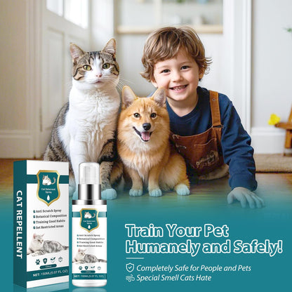 Advanced Cat Deterrent Spray, Natural Formula Cat Repellent Indoor and Outdoor, Strengthened Cat Scratch Deterrent for Furniture, Sofas, Rugs, Curtain Protection, Stop Cats from Urinating (Green, M)