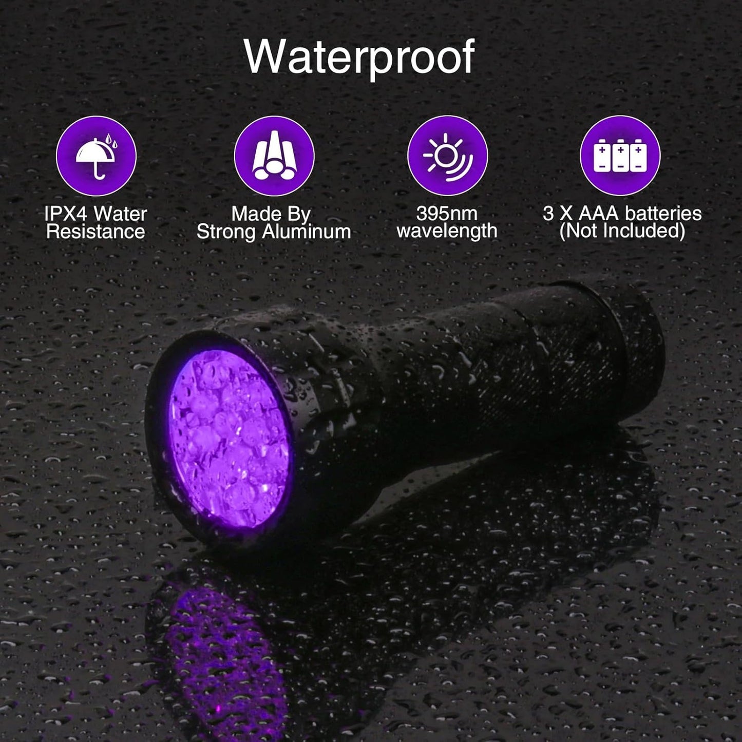 COSOOS Black Light UV Flashlight, 21 LED Handheld UV Light, 395nm Mini Blacklight Flashlight, Portable Pet Urine Detector for Dog Cat Urine Stains, Bed Bugs, Scorpion, Resin Curing, Nails
