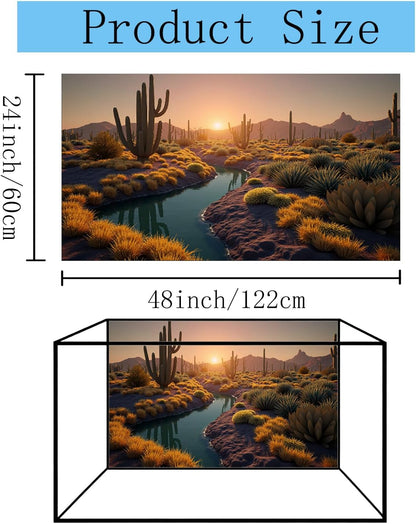 3 Pack Terrarium Background 48x24 inches Fabric Terrarium Reptile Background Stream Gobi Cactus Green Leaves Jungle Forest Desert Fern Terrarium Background