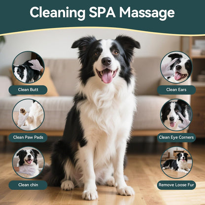 WLP Pet Glove Wipes for Dogs & Cats, Individually Wrapped Cleaning Deodorizing Hypoallergenic Hydrating Grooming Wipes, Enriched with Aloe & Jojoba Oil for Daily Care, Traveling (6 PCS)