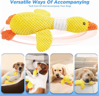 Vitscan Durable Dog Toys for Small Large Dogs, Dog Chew Toy for Not Aggressive Chewers, Tough Squeaky Interactive Dogs Toys for Puppies Plush Puppy Toys Goose Pet Toy Puppy Chew Toys for Teething