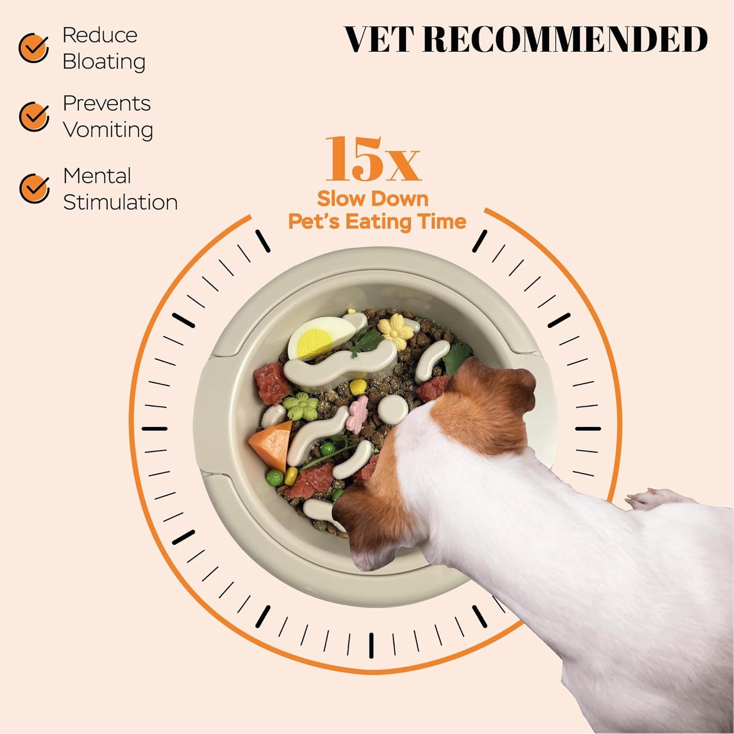 AVERYDAY Slow Feeder Dog Bowl Set with 1 Base and 3 Puzzle Inserts Customizable Design BPA-Free and Dishwasher Safe for Small Medium Large Dogs