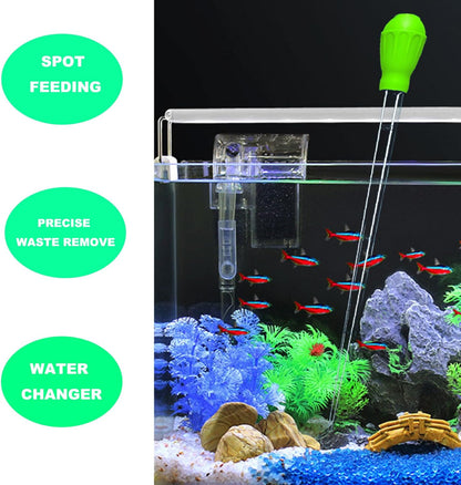 25.2 Inch Aquarium Algae Scraper/Remover for Glass Fish Tanks, Stainless Steel Cleaner Tool Kit/Cleaning Accessories with 10 Replaceable Blades + Coral Feeder + Double-Sided Sponge Brush