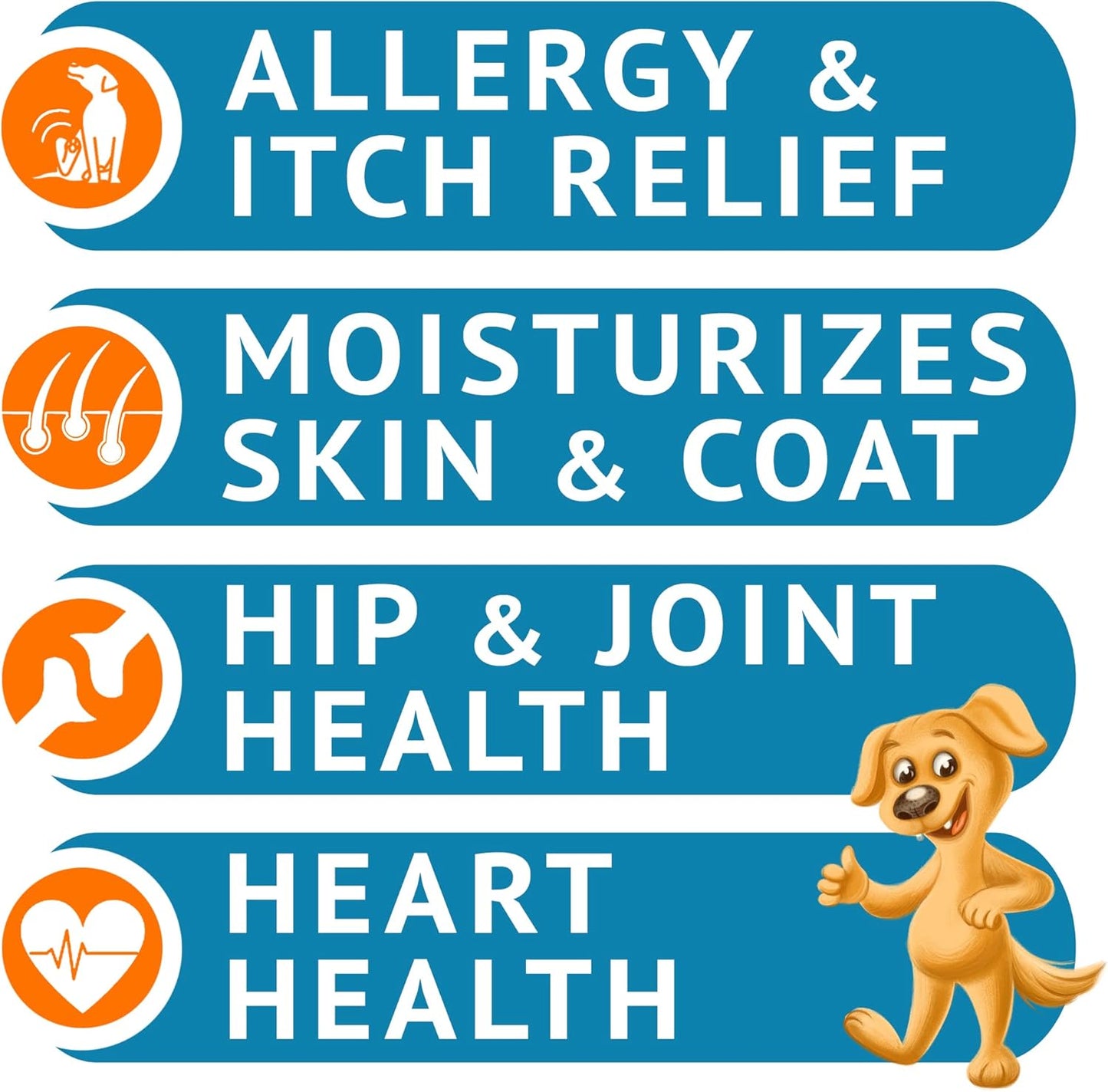 Omega 3 Fish Oil for Dogs (360Ct) - Skin&Coat Chews - Dry & Itchy Skin Relief + Allergy Support - Shiny Coat - EPA&DHA Fatty Acids - Salmon Oil Chews Promotes Heart, Hip & Joint Support