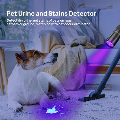 UV Flashlight Black Light, Consciot 12 LED 395nm Ultraviolet Blacklight, Portable Mini Torch Light Pet Urine Detector for Dog/Cat Urine, Dry Stains, Bed Bug, Matching with Pet Odor Eliminator