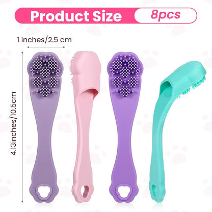 8 Pack Silicone Dog & Cat Finger Toothbrush Kit, Food Grade Toothbrush for Dog, Safe, Non-Toxic, Easy Teeth Cleaning, Prevents Bad Breath & Oral Inflammation