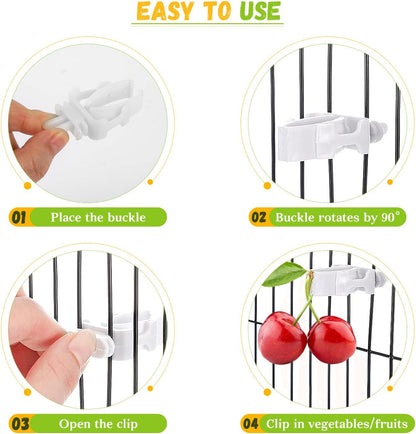6 PCS Bird Treats Skewer, Parakeet Hanging Food Holder, Stainless Steel Fruit Vegetable Stick Holder, Cockatoo Cockatiel Cage Treating Tool, Hanging Foraging Bird Toys