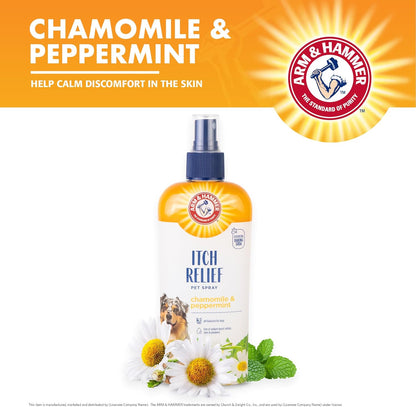 Arm & Hammer for Pets Itch Relief Spray for Dogs - Dog Itch Relief with Baking Soda Chamomile & Peppermint Scent - Professional Dog Skin Care - Anti Itch Spray for Dogs, Itchy Dog Skin Relief 8oz