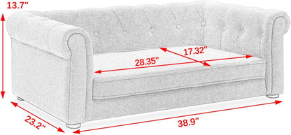 Elevated Rectangle Pet Sofa Bed for Small Medium Dogs Comfortable Orthopedic Support Couch Durable Indoor Lounge Furniture Modern Pet Bedding Raised Design Washable Fabric Plush Padding (Dark Gray)