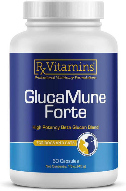 Rx Vitamins GlucaMune Forte - Immune Support Supplement with Beta Glucan for Dogs and Cats - Strengthens Natural Defenses for Overall Health - 60ct
