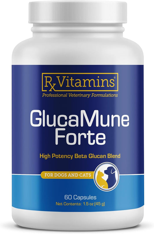 Rx Vitamins GlucaMune Forte - Immune Support Supplement with Beta Glucan for Dogs and Cats - Strengthens Natural Defenses for Overall Health - 60ct