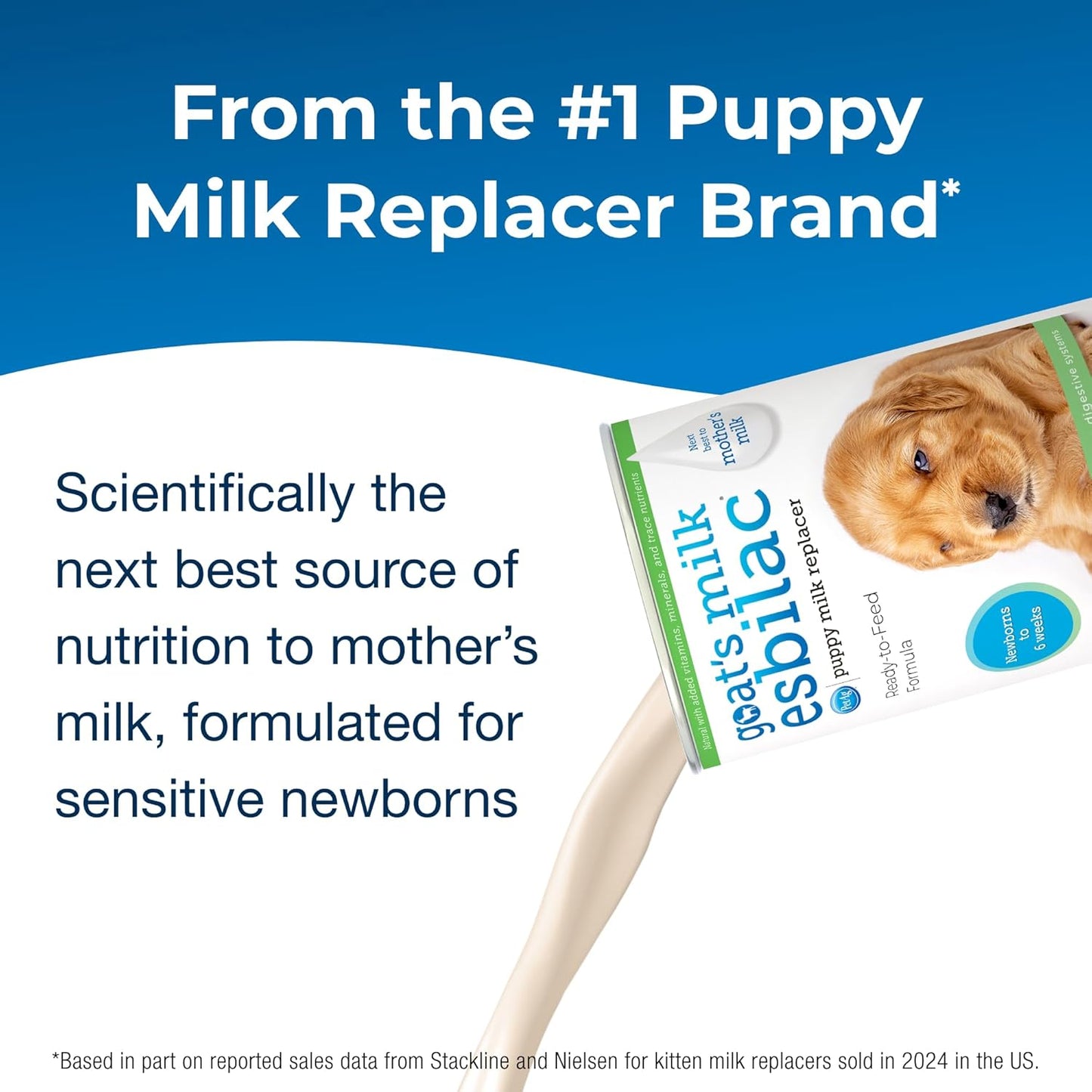 Pet-Ag Goat’s Milk Esbilac Liquid - 11 oz - Ready-to-Feed Puppy Formula with Vitamins, Minerals, and Trace Nutrients for Puppies Newborn to Six Weeks Old - for Sensitive Digestive Systems