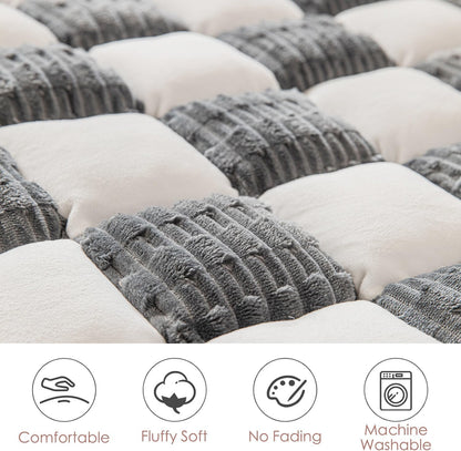 Dog Bed Mat for Car Backseat Extender, Non-Slip Plaid Pet Bed Mat for Car Back Seat Protector Cover, Furry Dog Couch Cover, Flannel Travel Dogs Mat for Cars, SUVs, Sedans. (51" x 24") (Grey, M)