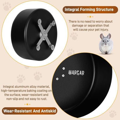 15" Silent Chinchilla Exercise Wheel, Anti-Chewing Aluminum Alloy Running Wheel for Chinchilla, Hamster or Other Small Pets