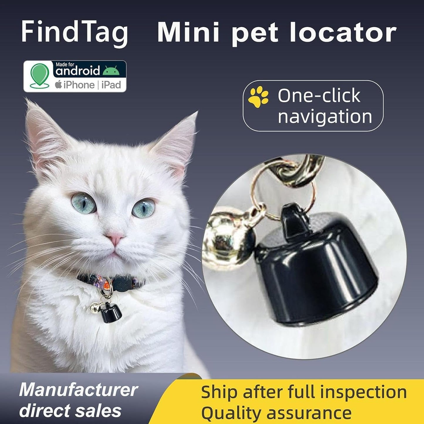Dog Tracker - Portable Key Finder, Smart Key Locator | Easy Setup Positioning Tracking Device For Dog, Backpack, Purse, Bike, Real-time Location Tracking, Alerts For Lost Items, Durablee Lightweight