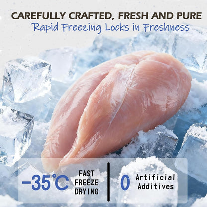 Freeze Dried Dog Food, Freeze Dried Raw Dog Food, Premium Selected Chicken Formula, Dog Treat, Dog & Cat Universal Formula, Highly Palatable, 110g