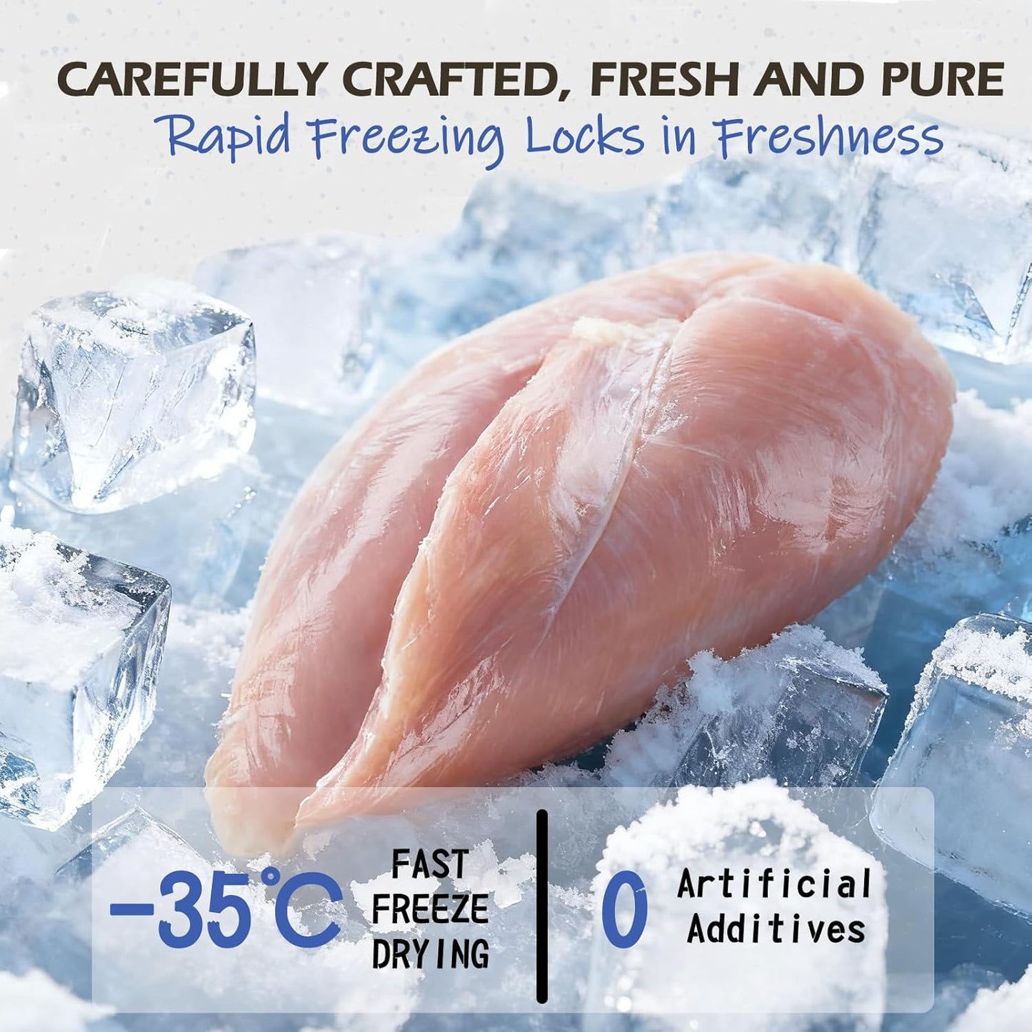 Freeze Dried Dog Food, Freeze Dried Raw Dog Food, Premium Selected Chicken Formula, Dog Treat, Dog & Cat Universal Formula, Highly Palatable, 110g