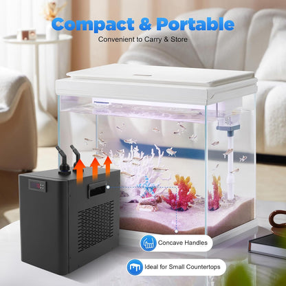 160L/42.27GAL Aquarium Chiller, 270W Aquarium Water Hydroponic Cooling System Chiller Fish Shrimp Tank Cooler, Circulation Function Constant Temperature for Water Weeds Axolotl Jellyfish Coral Shrimp