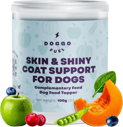 Natural Dog Skin and Coat Supplement - Dog Food Topper with Fruits & Vegetables - Freeze-Dried Meal Enhancer with Antioxidants, Vitamins & Nutrients - Easy-Mix Formula for All Breeds & Ages