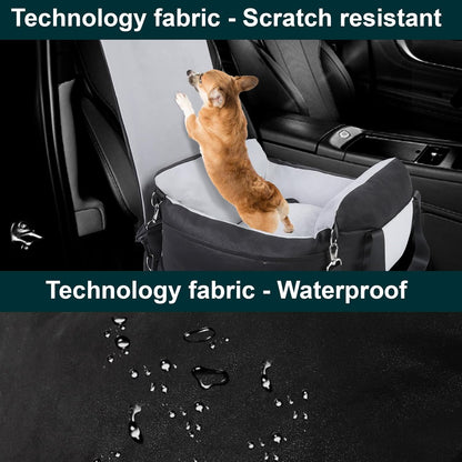 Dog Car Seat for Small Medium Sized Dogs, Cat Dog Booster Car Seat with Seat Belt,Detachable Soft Front Pet Puppy Cars seats,Washable dog seats for cars,Travel cat car Carrier Bed with Storage Pockets