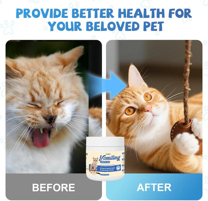 Cat Vomit Remedy, Vomiting Supplement for Cat, Furball Treatment for Cats, Probiotic for Cats Helps Soothes Sensitive Stomachs and Supports Digestive Comfort,142g (5 oz)