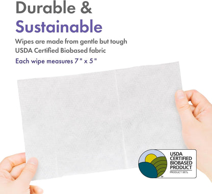 Petkin Plant-Based EarWipes, 80 Wipes, 2 Pack - Biobased & Sustainable Pet Ear Wipes for Dogs & Cats - Cleans Ear Area, Dirt, Odor & Wax - Consciously Cleans & Conditions - Easy to Use - Lavender